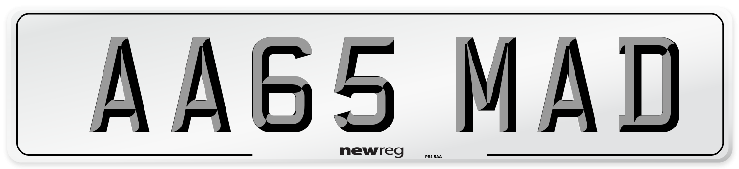 AA65 MAD Number Plate from New Reg